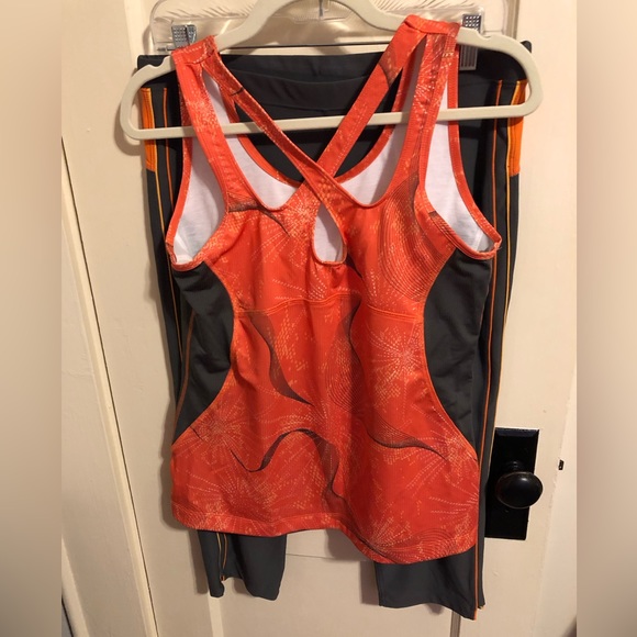 Xersion Performance Wear workout top and pants set SZ L in coral and dark grey. - Picture 2 of 7